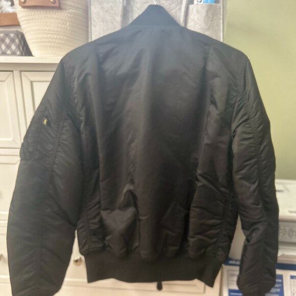 Alpha Industries MA-1 Flight Jacket Bomber Jacket Black and Orange Reversible - Picture 3 of 6